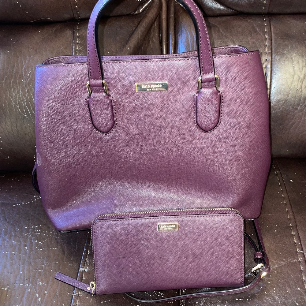 Kate Spade Plum Purse and Wallet